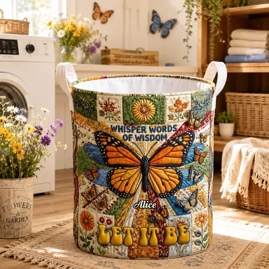 Personalized Butterfly Laundry Basket