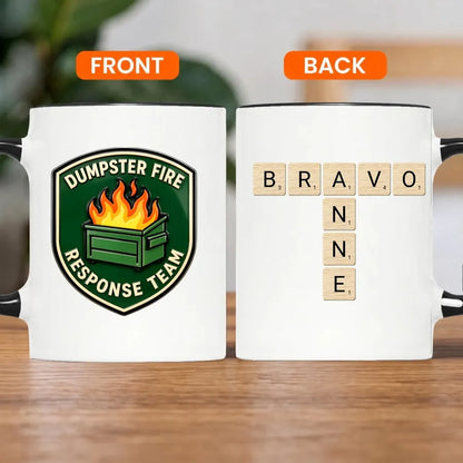 Personalized Dumpster Fire Crossword Names Mug