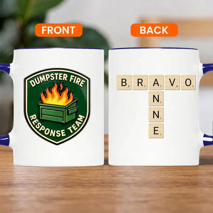 Personalized Dumpster Fire Crossword Names Mug