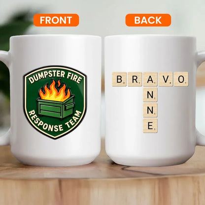 Personalized Dumpster Fire Crossword Names Mug