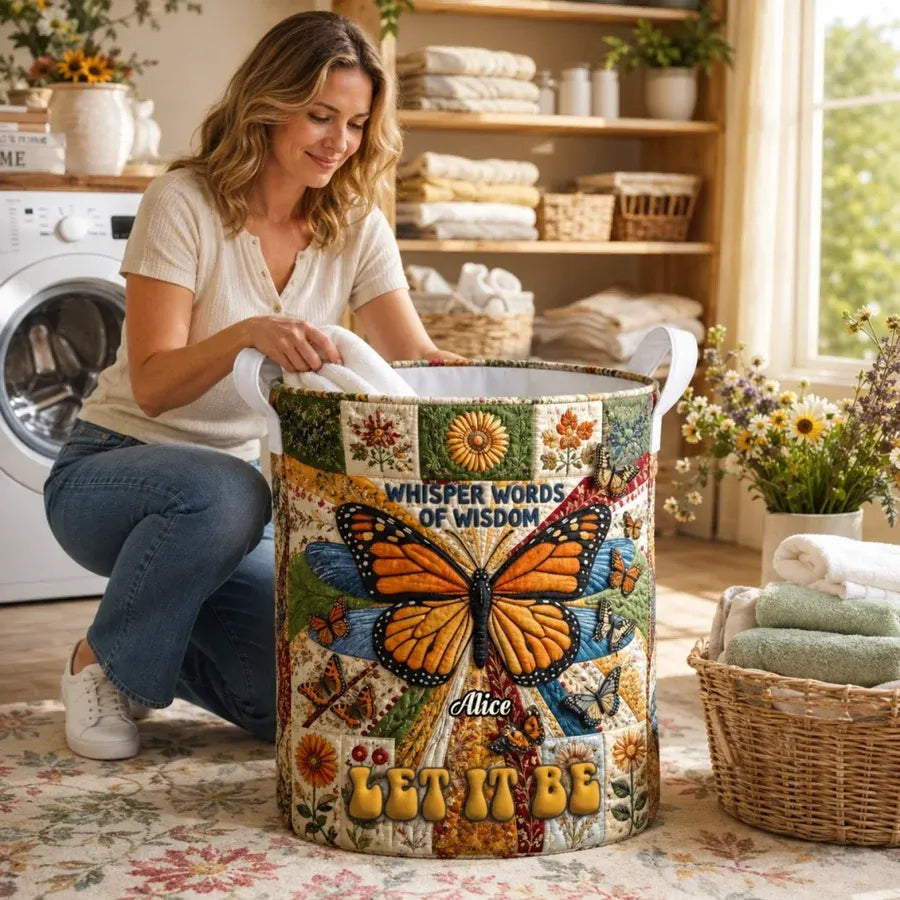 Personalized Butterfly Laundry Basket