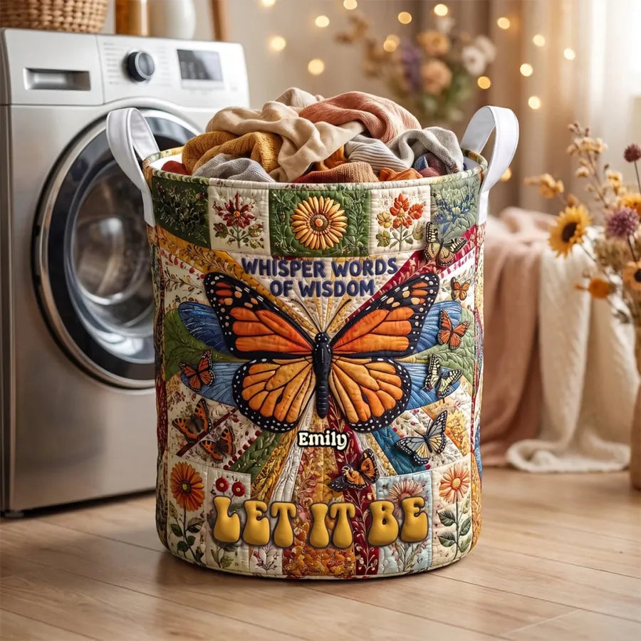 Personalized Butterfly Laundry Basket