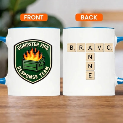 Personalized Dumpster Fire Crossword Names Mug