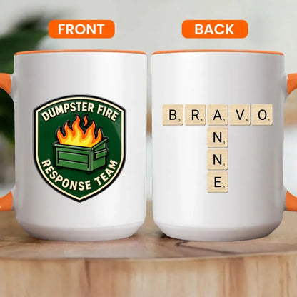 Personalized Dumpster Fire Crossword Names Mug