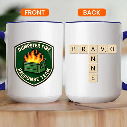 Personalized Dumpster Fire Crossword Names Mug