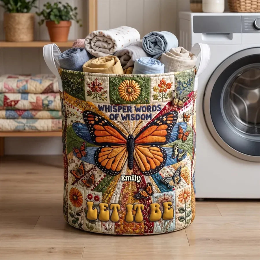 Personalized Butterfly Laundry Basket