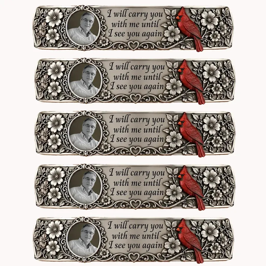Personalized Cardinal Memorial Cuff Bracelet