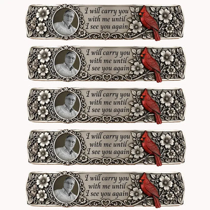 Personalized Cardinal Memorial Cuff Bracelet