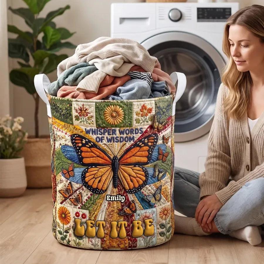 Personalized Butterfly Laundry Basket