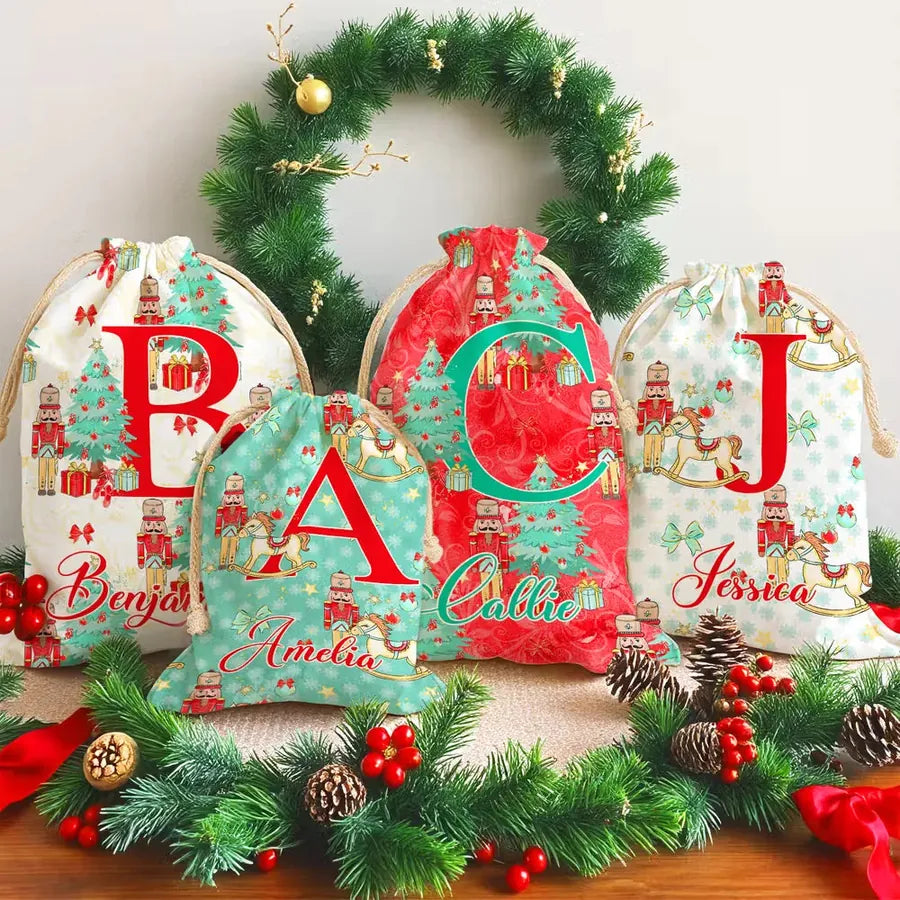 Personalized Christmas Drawstring Bag