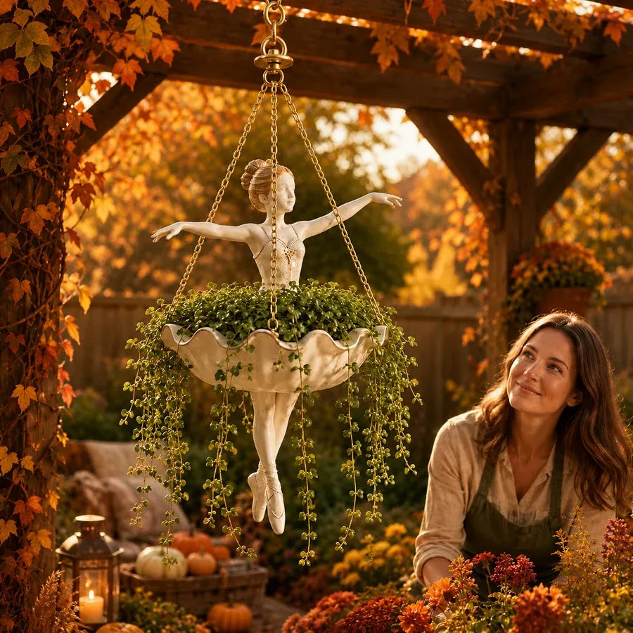 Ballet Dancer Hanging Planter