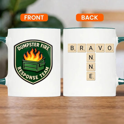 Personalized Dumpster Fire Crossword Names Mug