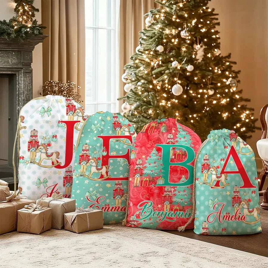 Personalized Christmas Drawstring Bag